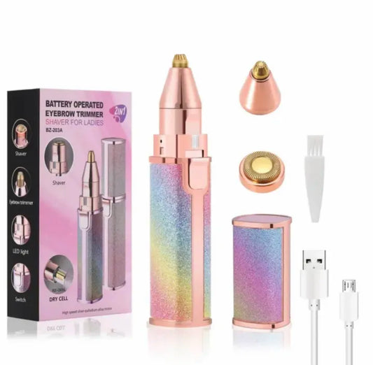 2-in-1 Electric Epilator – Rechargeable Eyebrow Trimmer & Facial Hair Remover for Women